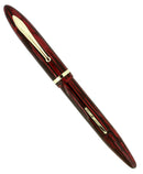 C1938 SHEAFFER ADMIRAL BALANCE CARMINE RED STRIATED FOUNTAIN PEN RESTORED OFFERED BY ANTIQUE DIGGER