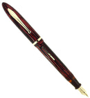 C1938 SHEAFFER ADMIRAL BALANCE CARMINE RED STRIATED FOUNTAIN PEN RESTORED OFFERED BY ANTIQUE DIGGER