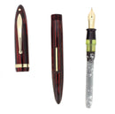 C1938 SHEAFFER STANDARD SIZE CARMINE RED BALANCE FOUNTAIN PEN F-BB FLEX NIB RESTORED OFFERED BY ANTIQUE DIGGER