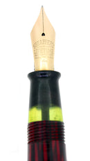 C1938 SHEAFFER STANDARD SIZE CARMINE RED BALANCE FOUNTAIN PEN F-BB FLEX NIB RESTORED OFFERED BY ANTIQUE DIGGER