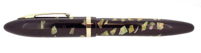 CIRCA 1938 SHEAFFER OVERSIZE EBONITE PEARL BALANCE FOUNTAIN PEN RESTORED OFFERED BY ANTIQUE DIGGER