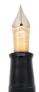 CIRCA 1938 SHEAFFER OVERSIZE EBONITE PEARL BALANCE FOUNTAIN PEN RESTORED OFFERED BY ANTIQUE DIGGER