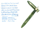 C1938 SHEAFFER GREEN STRIATED OVERSIZED BALANCE FOUNTAIN PEN RESTORED OFFERED BY ANTIQUE DIGGER