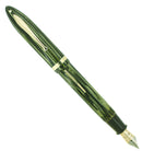 C1938 SHEAFFER GREEN STRIATED OVERSIZED BALANCE FOUNTAIN PEN RESTORED OFFERED BY ANTIQUE DIGGER