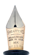 C1938 SHEAFFER GREEN STRIATED OVERSIZED BALANCE FOUNTAIN PEN RESTORED OFFERED BY ANTIQUE DIGGER