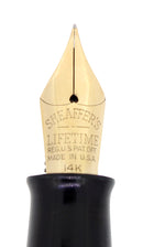 C1938 SHEAFFER JET BLACK OVERSIZE BALANCE FOUNTAIN PEN F-BBB FLEX NIB RESTORED OFFERED BY ANTIQUE DIGGER