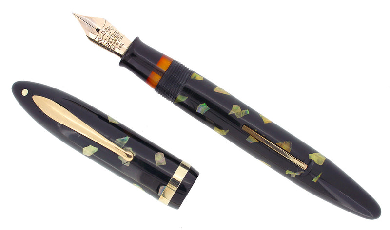 CIRCA 1938 SHEAFFER OVERSIZE EBONITE PEARL BALANCE FOUNTAIN PEN RESTORED EXCELLENT OFFERED BY ANTIQUE DIGGER