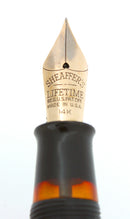 CIRCA 1938 SHEAFFER OVERSIZE EBONITE PEARL BALANCE FOUNTAIN PEN RESTORED EXCELLENT OFFERED BY ANTIQUE DIGGER