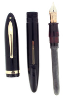 C1938 SHEAFFER JET BLACK OVERSIZE BALANCE FOUNTAIN PEN RESTORED NR MINT OFFERED BY ANTIQUE DIGGER