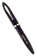 C1938 SHEAFFER JET BLACK OVERSIZE BALANCE FOUNTAIN PEN RESTORED NR MINT OFFERED BY ANTIQUE DIGGER