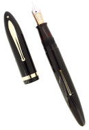 C1938 SHEAFFER JET BLACK OVERSIZE BALANCE FOUNTAIN PEN RESTORED NR MINT OFFERED BY ANTIQUE DIGGER