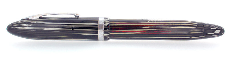C1938 SHEAFFER OVERSIZE SILVER PEARL BALANCE FOUNTAIN PEN PLUNGER FILL RESTORED OFFERED BY ANTIQUE DIGGER