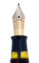 CIRCA 1938 SHEAFFER OVERSIZE GOLDEN BROWN BALANCE FOUNTAIN PEN RESTORED OFFERED BY ANTIQUE DIGGER