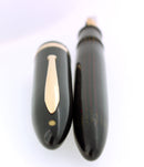 C1938 SHEAFFER JET BLACK OVERSIZE BALANCE FOUNTAIN PEN PLUNGER FILL RESTORED OFFERED BY ANTIQUE DIGGER