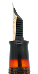 C1938 SHEAFFER GOLDEN BROWN OVERSIZE BALANCE FOUNTAIN PEN RESTORED OFFERED BY ANTIQUE DIGGER