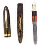 C1938 SHEAFFER GOLDEN BROWN OVERSIZE BALANCE FOUNTAIN PEN RESTORED OFFERED BY ANTIQUE DIGGER