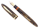 C1938 SHEAFFER GOLDEN BROWN OVERSIZE BALANCE FOUNTAIN PEN RESTORED OFFERED BY ANTIQUE DIGGER