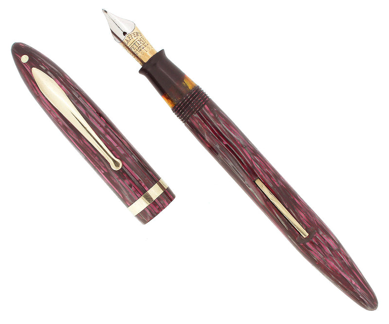 CIRCA 1938 SHEAFFER ROSE GLOW STANDARD SIZE BALANCE FOUNTAIN PEN RESTORED OFFERED BY ANTIQUE DIGGER