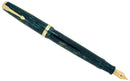 RESTORED 1939 PARKER EMERALD PEARL VACUMATIC SHADOW WAVE DEBUTANTE FOUNTAIN PEN W/ STAR CLIP