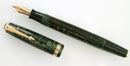 1939 PARKER EMERALD PEARL CELLULOID DOUBLE JEWEL VACUMATIC FOUNTAIN PEN SET RESTORED