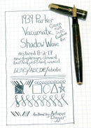 1939 PARKER EMERALD DOUBLE JEWEL VACUMATIC SHADOW WAVE FOUNTAIN PEN RESTORED OFFERED BY ANTIQUE DIGGER
