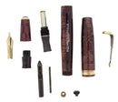 1939 PARKER BURGUNDY VACUMATIC DOUBLE JEWEL FOUNTAIN PEN M - BBB FLEX NIB RESTORED OFFERED BY ANTIQUE DIGGER