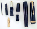 1938 PARKER JET BLACK VACUMATIC DOUBLE JEWEL FOUNTAIN PEN WITH F - B FLEX NIB IN RESTORED CONDITION OFFERED BY ANTIQUE DIGGER