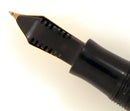 1938 PARKER JET BLACK VACUMATIC DOUBLE JEWEL FOUNTAIN PEN WITH F - B FLEX NIB IN RESTORED CONDITION OFFERED BY ANTIQUE DIGGER