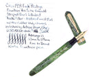 C1939 EAGLE PRESTIGE EMERALD PEARL STRIPED PADDLE FILLER FOUNTAIN PEN RESTORED OFFERED BY ANTIQUE DIGGER