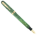 C1939 EAGLE PRESTIGE EMERALD PEARL STRIPED PADDLE FILLER FOUNTAIN PEN RESTORED OFFERED BY ANTIQUE DIGGER