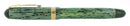 C1939 EAGLE PRESTIGE EMERALD PEARL STRIPED PADDLE FILLER FOUNTAIN PEN RESTORED OFFERED BY ANTIQUE DIGGER