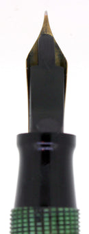 C1939 EAGLE PRESTIGE EMERALD PEARL STRIPED PADDLE FILLER FOUNTAIN PEN RESTORED OFFERED BY ANTIQUE DIGGER