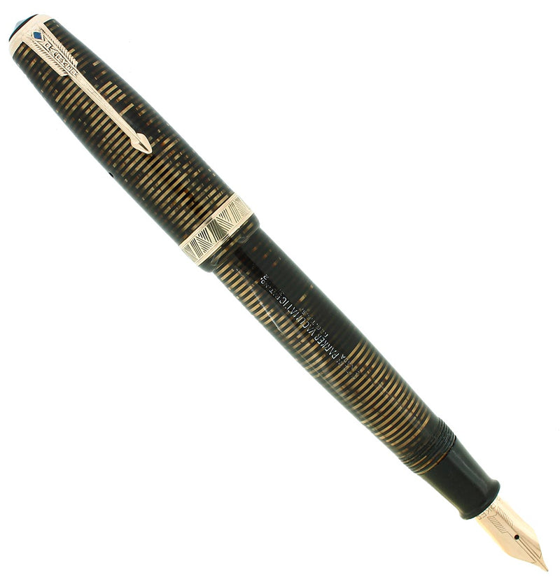 1939 PARKER SENIOR MAXIMA GOLDEN PEARL VACUMATIC DJ FOUNTAIN PEN RESTORED OFFERED BY ANTIQUE DIGGER