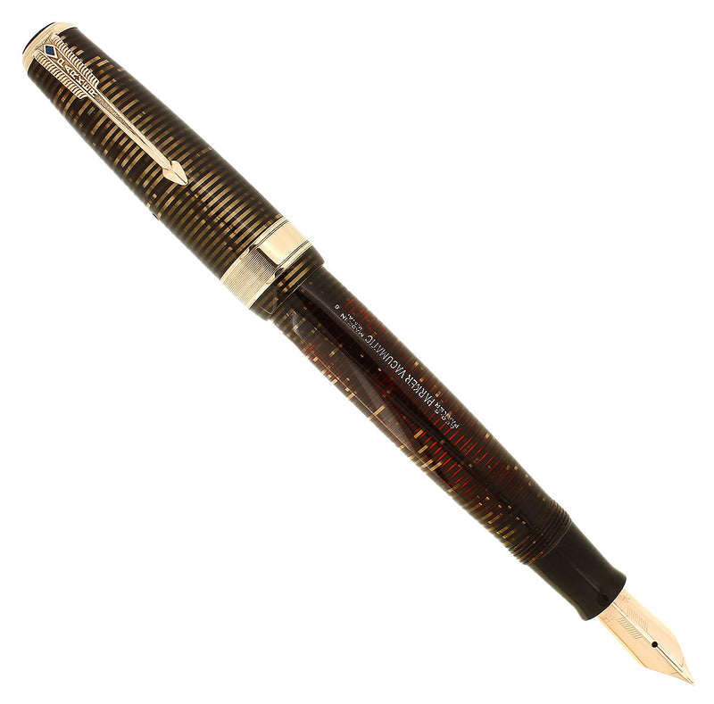 RARE 1939 PARKER SENIOR MAXIMA GOLDEN PEARL JEWELER CAP BAND FOUNTAIN PEN RESTORED OFFERED BY ANTIQUE DIGGER