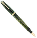 1939 PARKER EMERALD PEARL VACUMATIC DOUBLE JEWEL FOUNTAIN PEN RESTORED OFFERED BY ANTIQUE DIGGER