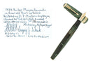 1939 PARKER SENIOR MAXIMA VACUMATIC DOUBLE JEWEL EMERALD PEARL FOUNTAIN PEN RESTORED OFFERED BY ANTIQUE DIGGER