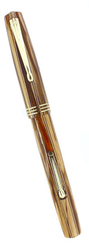 C1939 WATERMAN 5116 GOLDEN PEARL BLACK PINSTRIPES FOUNTAIN PEN RESTORED OFFERED BY ANTIQUE DIGGER