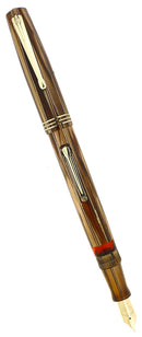 C1939 WATERMAN 5116 GOLDEN PEARL BLACK PINSTRIPES FOUNTAIN PEN RESTORED OFFERED BY ANTIQUE DIGGER