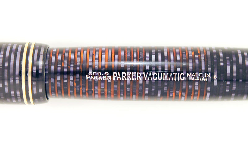 RESTORED 1940 PARKER AZURE PEARL DOUBLE JEWEL VACUMATIC FOUNTAIN PEN MAJOR SIZE OFFERED BY ANTIQUE DIGGER