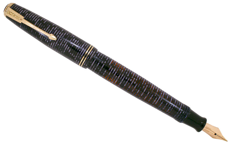 RESTORED 1940 PARKER AZURE PEARL DOUBLE JEWEL VACUMATIC FOUNTAIN PEN MAJOR SIZE OFFERED BY ANTIQUE DIGGER