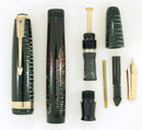 1940 PARKER EMERALD PEARL VACUMATIC MAJOR FOUNTAIN PEN F to BB FLEX NIB RESTORED OFFERED BY ANTIQUE DIGGER