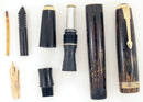 1940 PARKER GOLD PEARL DOUBLE JEWEL VACUMATIC SHADOW WAVE FOUNTAIN PEN RESTORED OFFERED BY ANTIQUE DIGGER