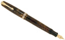 1940 PARKER GOLD PEARL DOUBLE JEWEL VACUMATIC SHADOW WAVE FOUNTAIN PEN RESTORED OFFERED BY ANTIQUE DIGGER