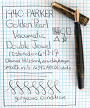 RESTORED 1940 PARKER VACUMATIC GOLDEN PEARL CELLULOID FOUNTAIN PEN DOUBLE JEWEL