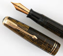 RESTORED 1940 PARKER VACUMATIC GOLDEN PEARL CELLULOID FOUNTAIN PEN DOUBLE JEWEL