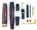 RESTORED 1940 PARKER VACUMATIC DOUBLE JEWEL MAJOR SIZE BURGUNDY PEARL FOUNTAIN PEN OFFERED BY ANTIQUE DIGGER