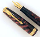 RESTORED 1940 PARKER VACUMATIC DOUBLE JEWEL MAJOR SIZE BURGUNDY PEARL FOUNTAIN PEN OFFERED BY ANTIQUE DIGGER
