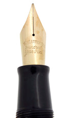 1940 JET BLACK WATERMAN 100 YEAR OVERSIZE FOUNTAIN PEN SEMI-FLEX NIB RESTORED OFFERED BY ANTIQUE DIGGER