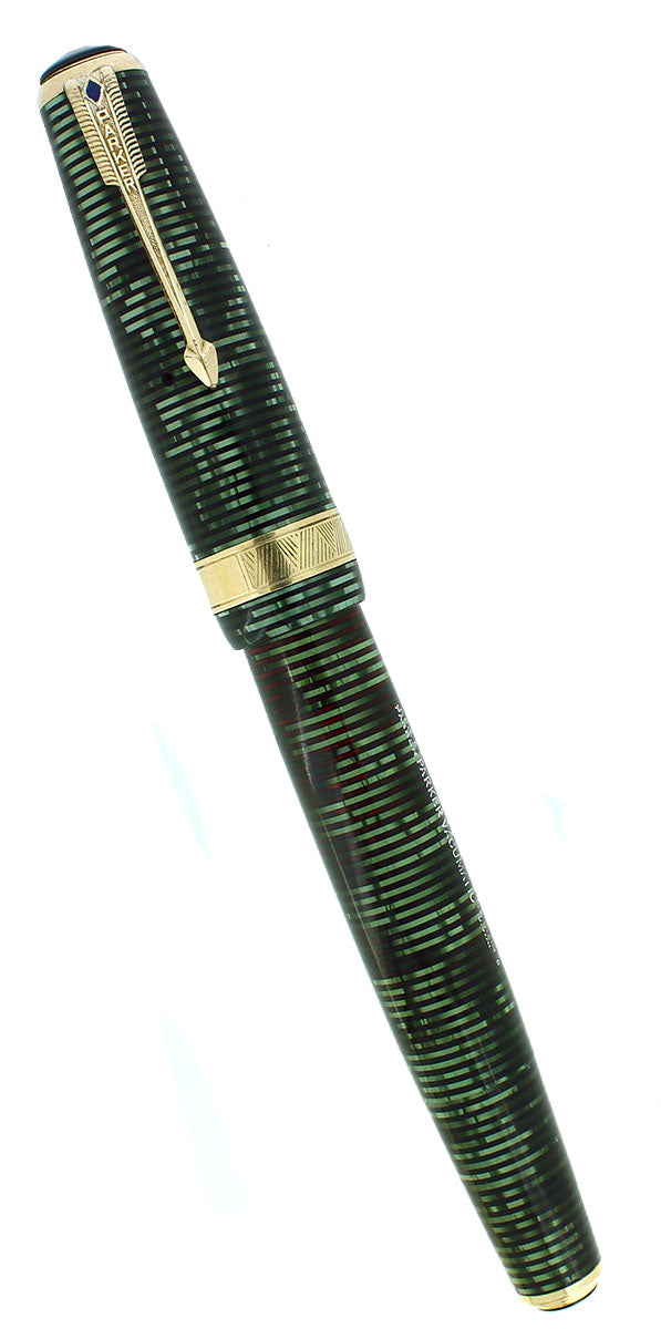 Stylo Plume Parker Vacumatic Oversize Bleu Années 1940-1960 - Plume Oblique Large 18K