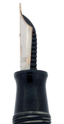 RARE 1940 PARKER LONG MAJOR SILVER PEARL JEWELER CAP BAND FOUNTAIN PEN RESTORED OFFERED BY ANTIQUE DIGGER